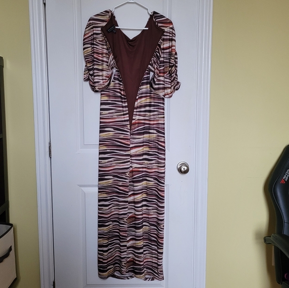 Eloquii dress maxi striped ruched stretchy summer feminine long plus size 20 - Picture 5 of 13